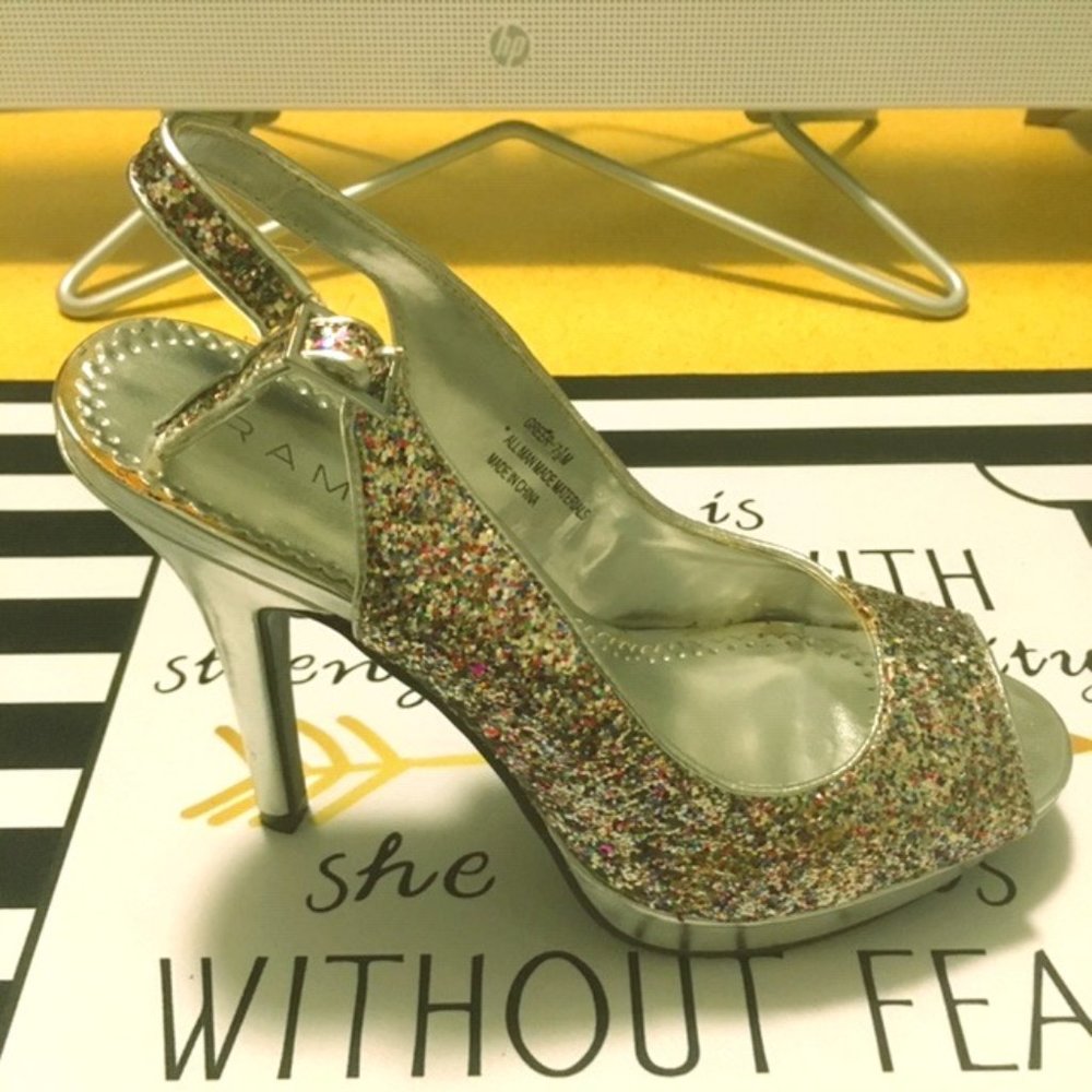 Rampage Silver Glitter Heels